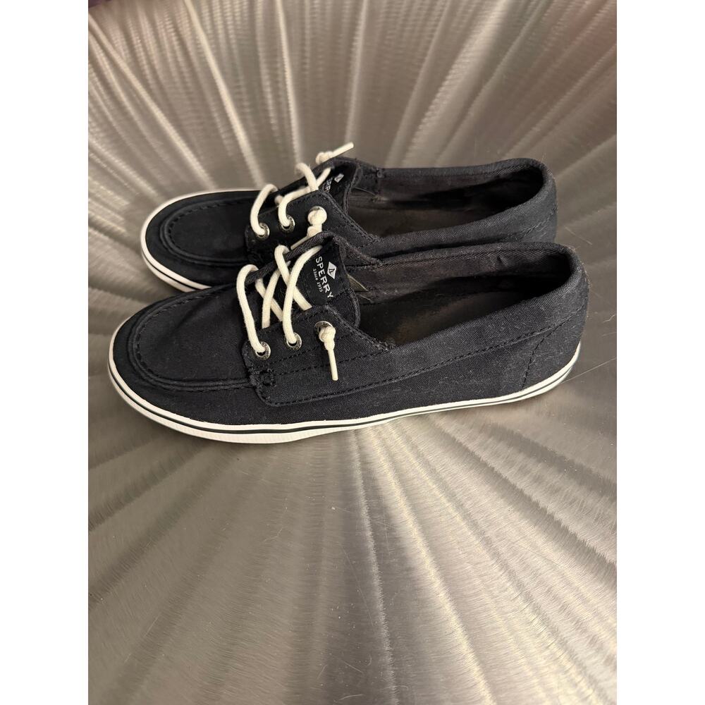 Sperry Top Sider Black Canvas Women’s Boat Shoes - Size: 8 - Picture 3 of 9